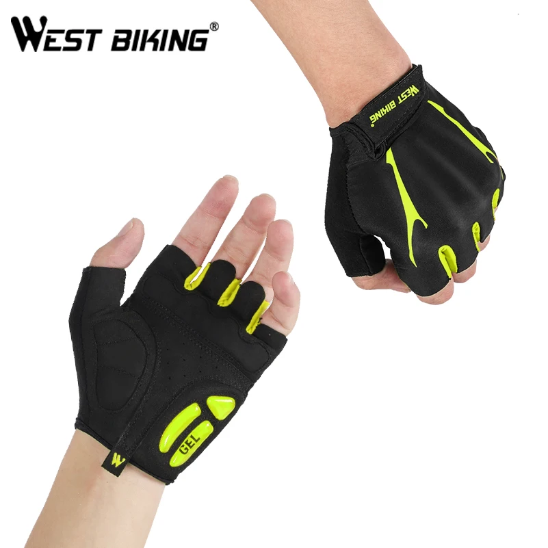Перчатки велосипедные WEST BIKING с открытыми пальцами Нескользящие противоударные