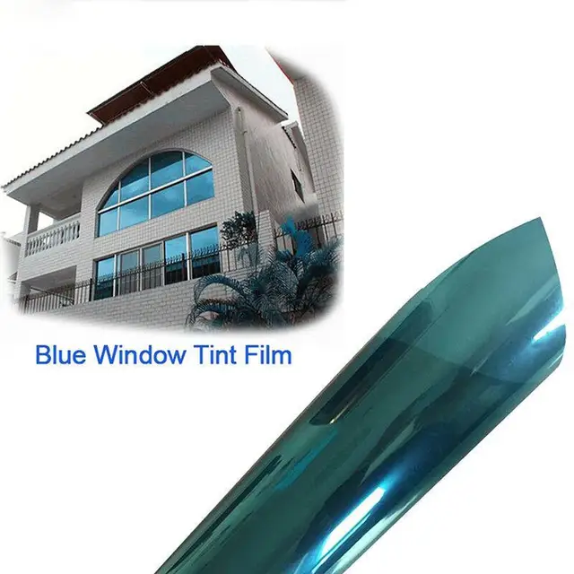 A Legfelsõbb Egyirányú Tükör Ablak Film Vinil Öngazdálkodó Fényvisszaverő Napenergia-Adatvédelmi Árnyalat Otthoni Kék Ezüst Üvegmatricákhoz - Image 4