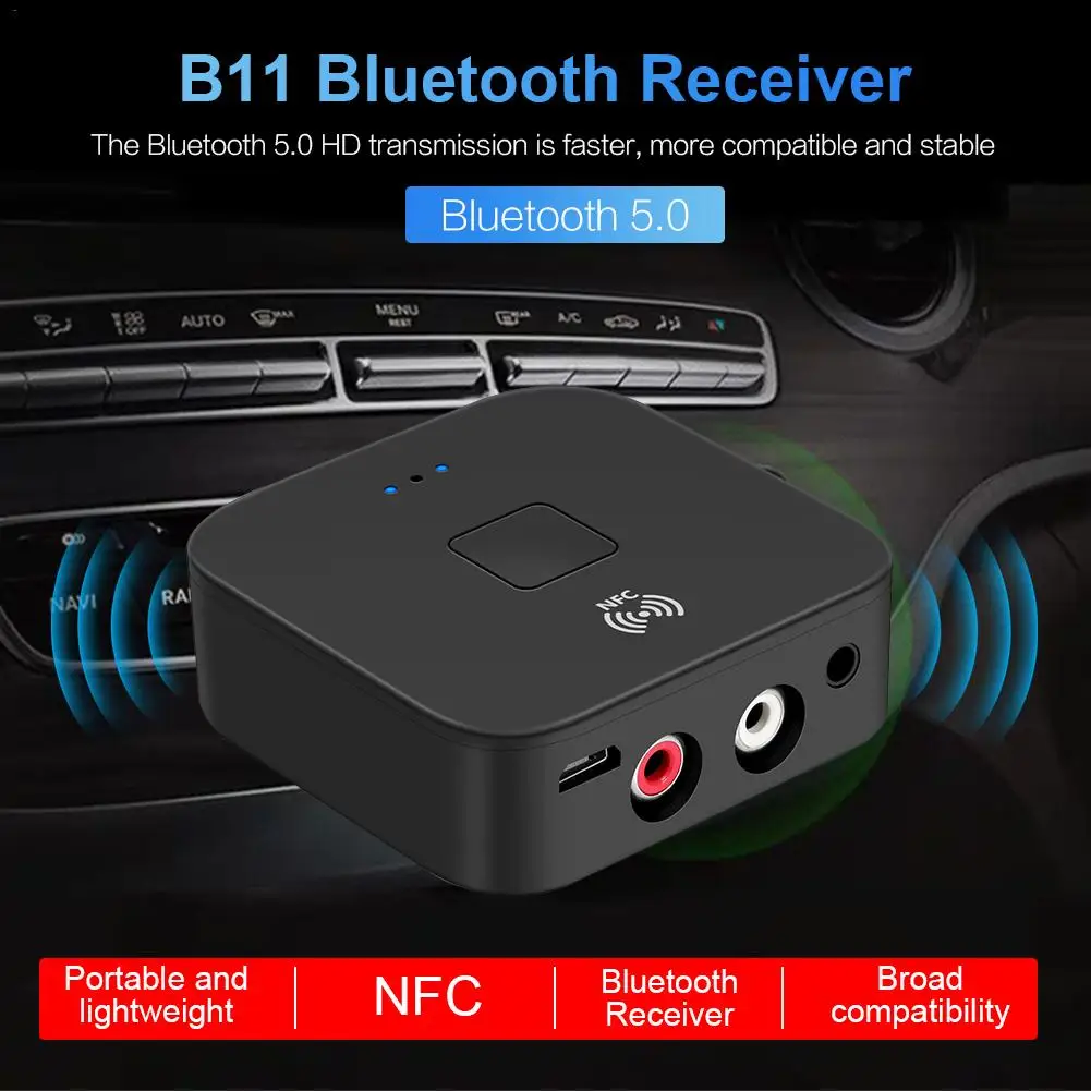 Высокое качество 5,0 автомобильный Bluetooth динамик адаптер Bluetooth музыкальный приемник NFC аудио приемный передатчик# W1