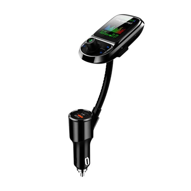 Горячее автомобильное зарядное устройство QC3.0 с двумя USB, fm-передатчик Pantalla a, цветной Bluetooth 5,0, беспроводной модулятор, Mp3 плеер, голосовая передача
