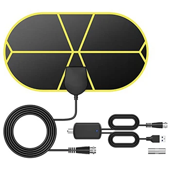 

Portable HD Receiver Indoor TV Antenna Home Connector Coaxial Cable Digital HDTV Aerial With Amplifier Signal Booster 4K 1080P
