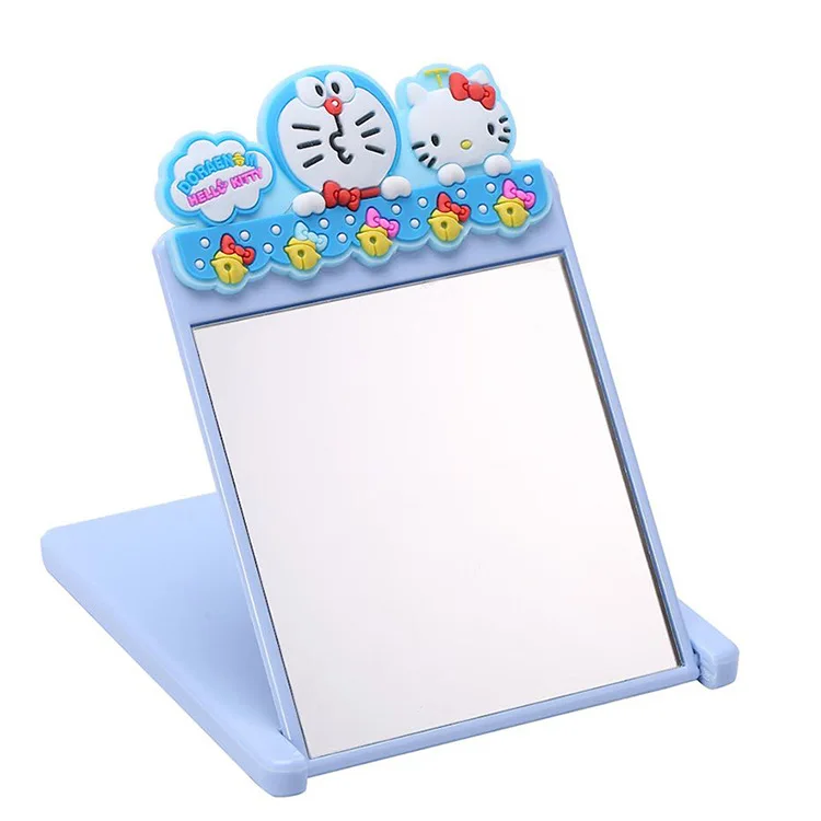Мультяшное зеркало hello kitty, портативное складное маленькое зеркало Doraemon, зеркало для макияжа, мелодия, туалетное зеркало, зеркало принцессы