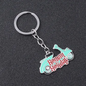 

FREE SHIPPING by FEDEX 100pcs/lot 2019 New Design Roman Holiday Scooter Keychains Metal Scooter Keyrings Gifts