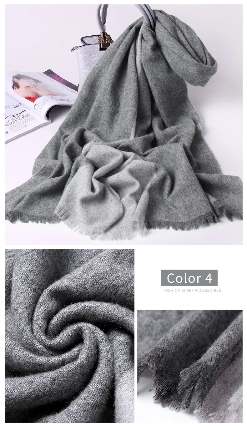 Wool Scarf for Women Winter Plaid Shawls and Wraps Ladies Brand Echarpe Pashmina Plaid Warm Scarves Wool Foulard Femme