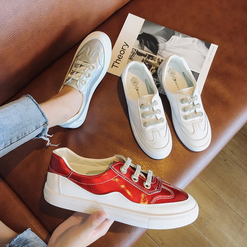 

Casual Woman Platform Shoes 2019 Fashion Women's All-Match Round Toe Flats Autumn Modis Small Nurse Dress Cross New Fall