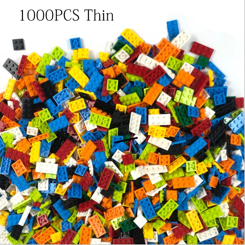 1000PcsThin 1000 шт строительные блоки кирпичи DIY креативные кирпичи объемные модели Фигурки совместимы с городскими друзьями Развивающие детские игрушки - Цвет: 1000PcsThin