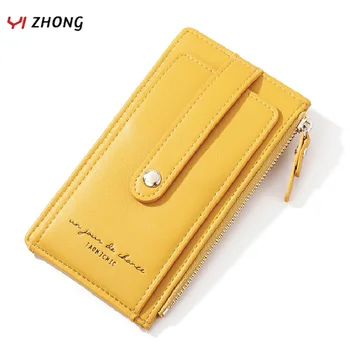 

YIZHONG Leather Business Id Card Holder Card Wallet for Credit Cards Women Travle Rfid Purses Ladies Card Bag Zipper Coin Purse