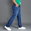 Pantalones vaqueros elásticos para hombre, pantalones de gran elasticidad, color azul claro, de talla grande, 220 libras, primavera y verano ► Foto 2/6