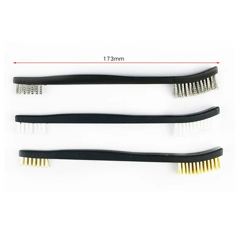 Double-end 3pcs Steel Wire Brush & 4pcs Nylon Pick Set Universal Hunting Gun Cleaning Kit Tactical Rifle Gun Cleaning Tool — view 4