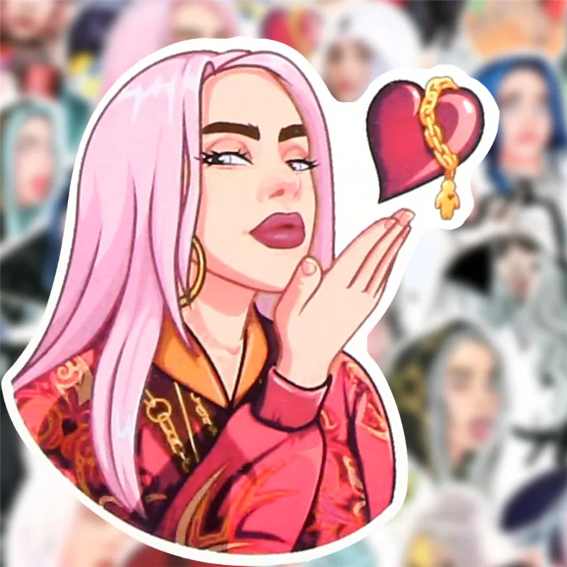 50 шт. водонепроницаемый Billie Eilish мультфильм наклейка s скейтборд холодильник сноуборд гитара мотоцикл Ноутбук наклейка классическая игрушка наклейка