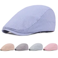 Мужская классическая шапка полосатые береты повседневная летняя тонкая газетная шляпа для гольфа