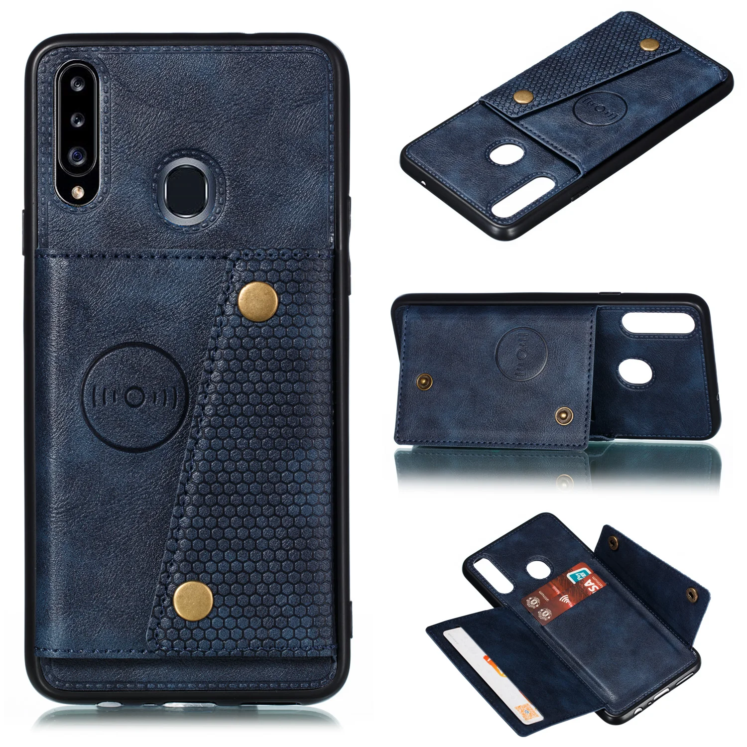 Держатель для карт, чехол для телефона samsung Galaxy A20S, A10S, A70, A50, A30, A20, A40, A10, Etui из искусственной кожи, с подставкой, задняя крышка A 50