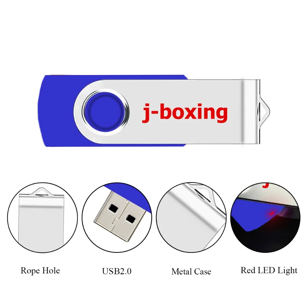 J-бокс USB Flash 64 ГБ 32 ГБ 16 ГБ 8 г 4 Гб металлическая флеш-ручка поворотный флеш-накопитель карта памяти флэш-накопитель для ПК ноутбука USB устройство синий