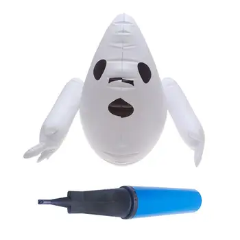 

2pcs Halloween Party Ghost Balloon With Hand Pump Set Inflatable Party Balloon Bar Home Store Shopping Mall Halloween Decor A35