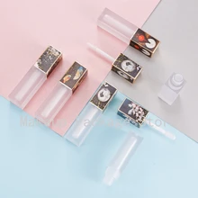 10 Вт, 30 Вт, 50 шт. пустой матовый прозрачный с тиснением и изображением бутылка для блеска для губ Макияж для губ глазури трубка Косметика многоразовый контейнер в виде ракушки