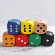 1 шт 5 см Деревянный 6-кубика шахматный реквизит игрушка большой красочный с закругленной вершиной для игры в кости вечерние развлекательная игра для детей игрушки настольные игры