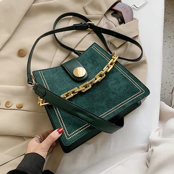 

Scrub Leather Chain Crossbody Bags for Women 2020 Winter Trending Designer Shoulder Handbags Women's Fashion Cross Body Bag