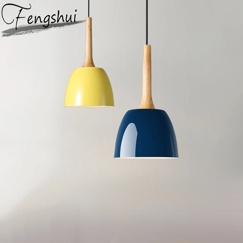 

Nordic Iron Pendant Lights Lamp Wood LED Pendant Lighting Living Room Dining Room Kitchen Bedroom Loft Hanging Lamp Light Fxture