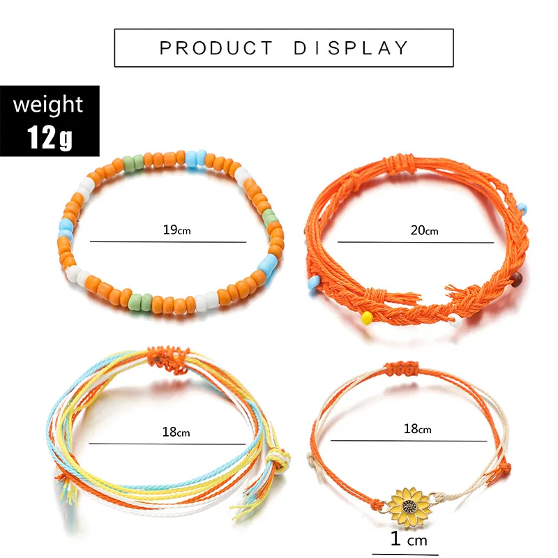 DIEZI 10 Style Bohemian Handmade Braided Flower Coconut tree Bracelet Sets For Women Men Weave Rope Bracelets& Bangles Jewelry