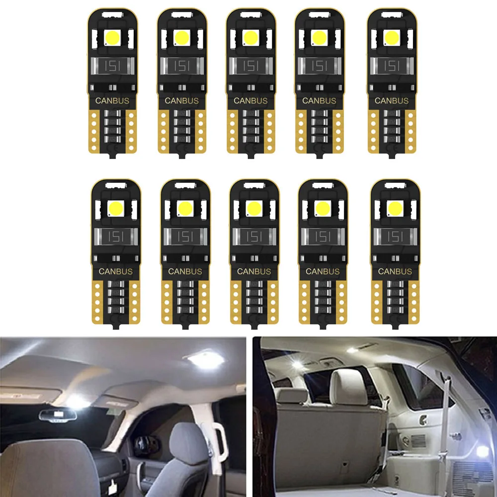 

10x T10 LED Canbus 3030 SMD 2825 W5W Car Clearance Lights Interior Reading Bulb For BMW E90 E91 E91 E46 E36 E60 Z4 X1 X3 X5 E39