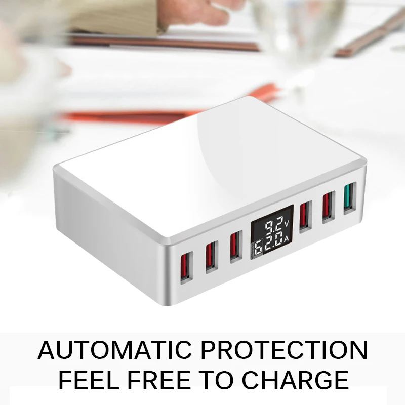 Зарядное устройство для телефона EU US Plug 6 портов USB зарядное устройство адаптер умный настольный настенный зарядный телефон для путешествий Быстрая зарядка для huawei Xiaomi