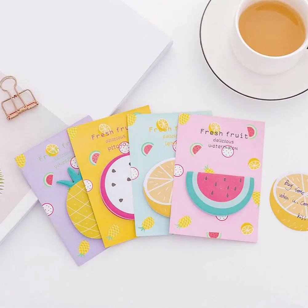 

5 Pack Cute Fruit N Times Memo Pad Self-Adhesive Food Watermelon Post Sticky Notes Bookmark Stationery Sticker School Supplies