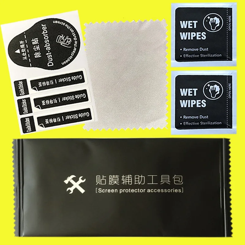 100PCS Tempered Glass Screen Protector Camera Lens Phone Screen Dust Removal Dry Wet Cleaning Wipes Paper Tools Set Alcohol Pack