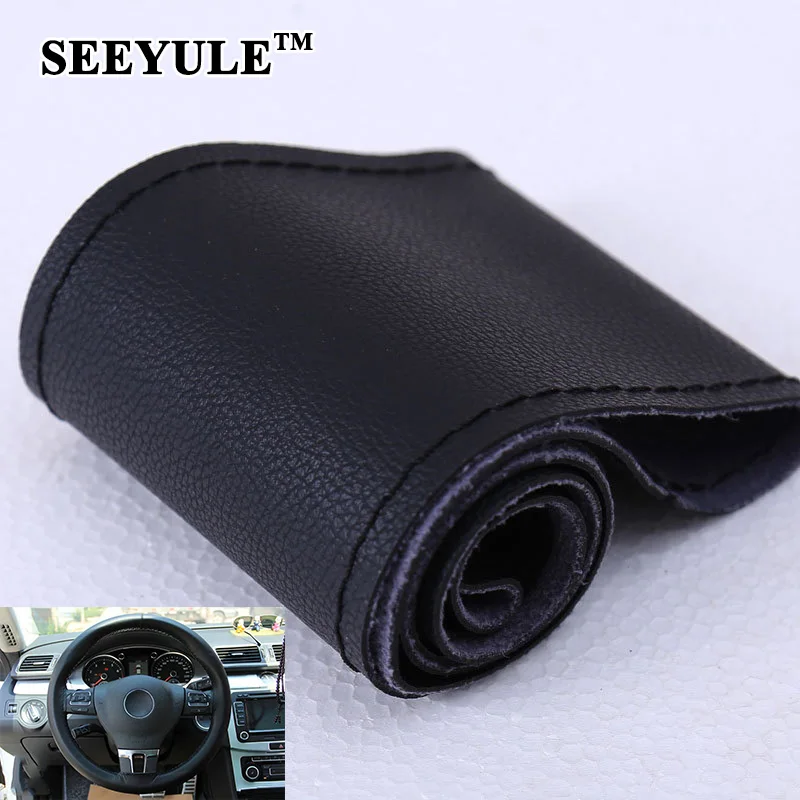 

1pc SEEYULE DIY Car Steering Wheel Cover Micro Fiber Leather With Needle and Thread Comfortable hand feeling Car Styling Protect