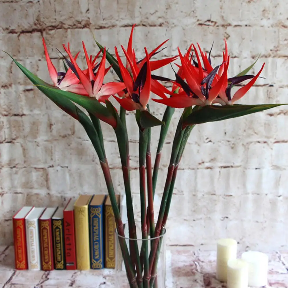 Fleur Artificielle Oiseau de Paradis, Fausse Plante, InjStrelitzia Reginae, Cérémonie de Mariage, Hôtel, Maison, Décoration de Table, 80cm