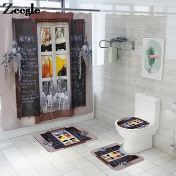 

Classical Printed Bath Mat for Christmas Home Decor Bathroom Carpet Toilet Seat Cover Non-Slip Floor Mat for Toilet Bath Mat Set