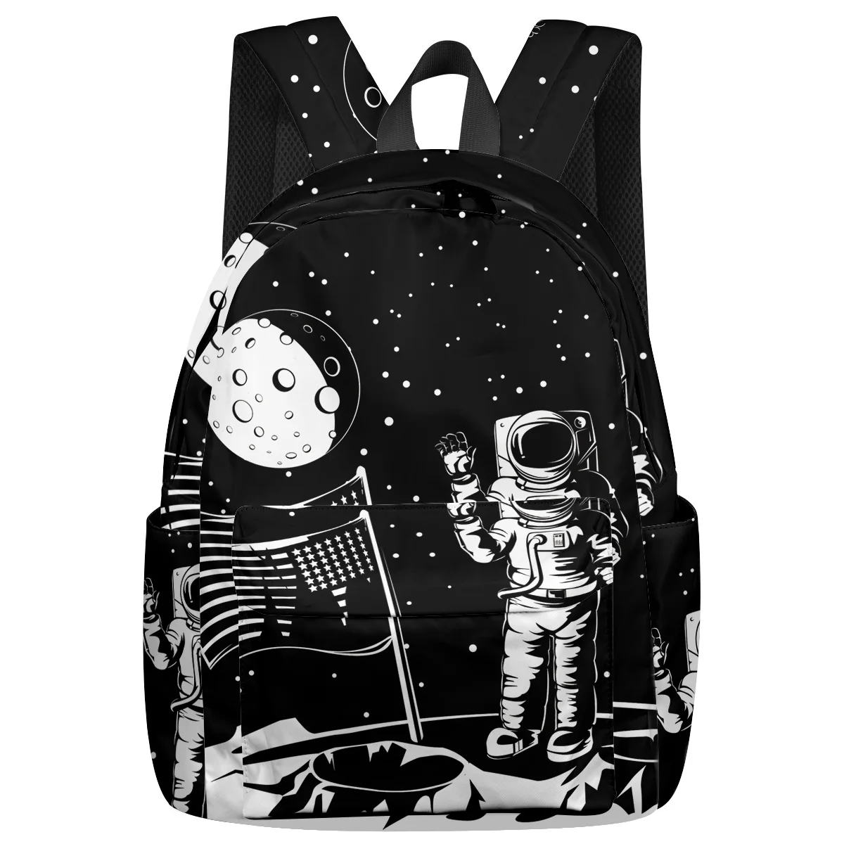 

Astronaut Lunar Exploration St. Patrick's Day Scratch-Resistant Outdoor Backpack Laptop Backpacks School Backpack Water