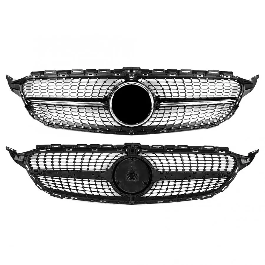 grill mesh Front Bumper Grille Hood Grill Auto Accessory Black Fit for Mercedes Benz C-Class W205 15-18 car-styling