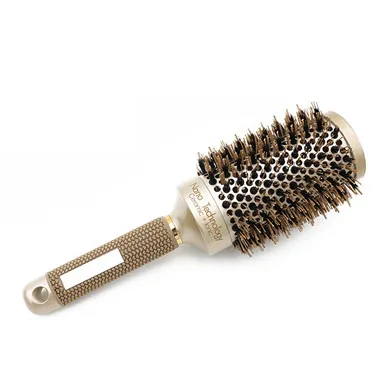 Hair Brush Bristle Comb Brush Heat Conduction Air Aluminum Tube Ceramic Roller Styling Hair Comb Tool 4 Pcs - Цвет: 53