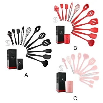 

11PCS Silicone Cooking Utensils Set Kitchen Tools For Cooking BPA Free Heat Resistant,Silicone Cookware