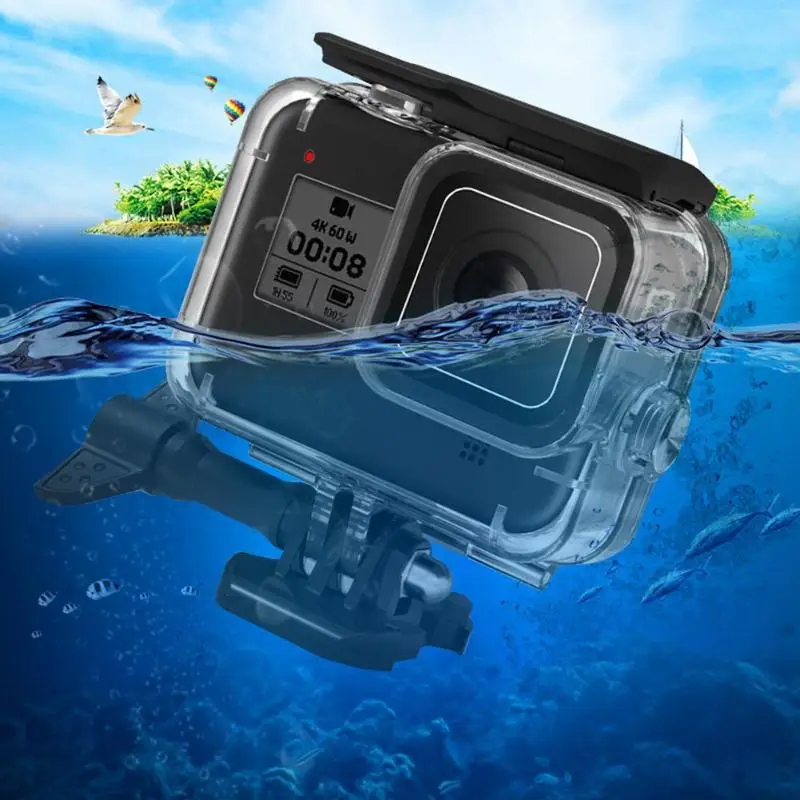 60 м подводный водонепроницаемый чехол Защитный чехол Корпус для GoPro Hero 8 черный аксессуары для камеры