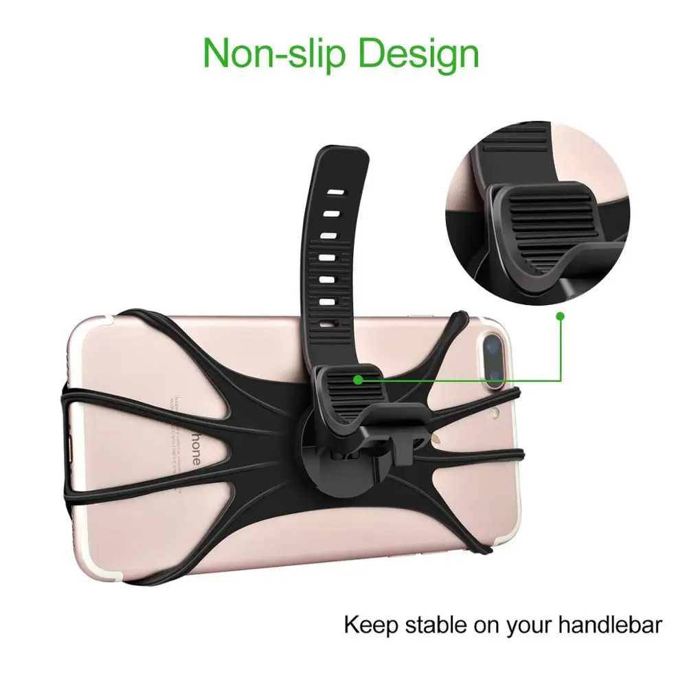 

Silicone Bicycle Phone Holder for IPhone 6 7 8 plus X Xr Xs for Xiaomi Mi 8 for Mobile Phone Mount Band Bike GPS Clip Universal