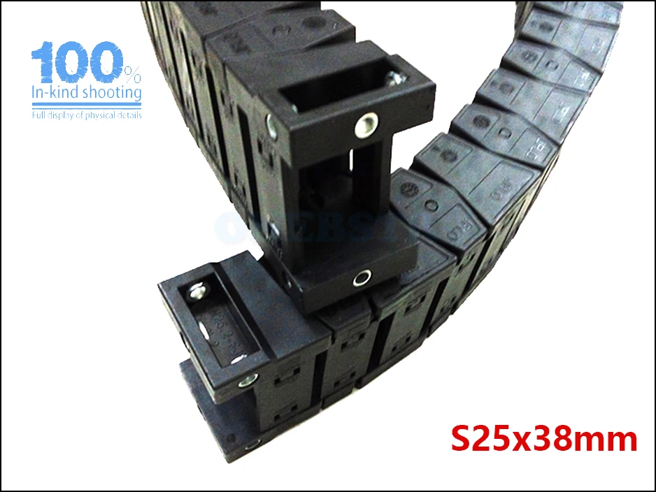 JFLO 1 Meter S25x25mm S25x38mm S25x57mm Drag Chain High-Speed Mute Towline Wire Carrier Cable Tanks Chain S25x77mm S25x103mm 12