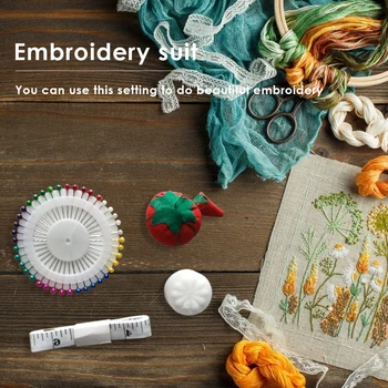 

DIY Cross Stitch Circles Set Needle Threads Embroidery Sewing Crafts Tools Kit for Household Needlework Decoration