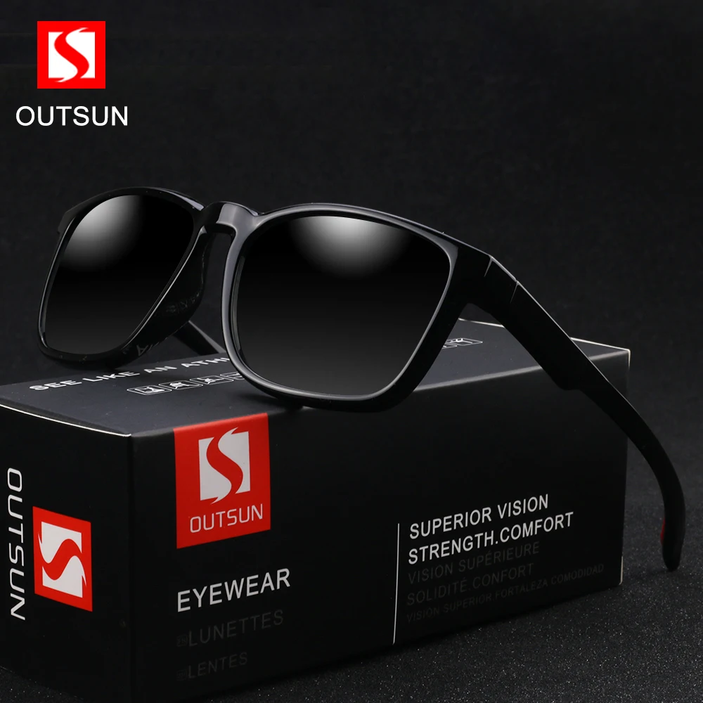 

Outsun New DESIGN Ultralight TR90 Polarized Sunglasses Men Women Driving Square Style Sun Glasses Male Goggle UV400 Gafas De Sol