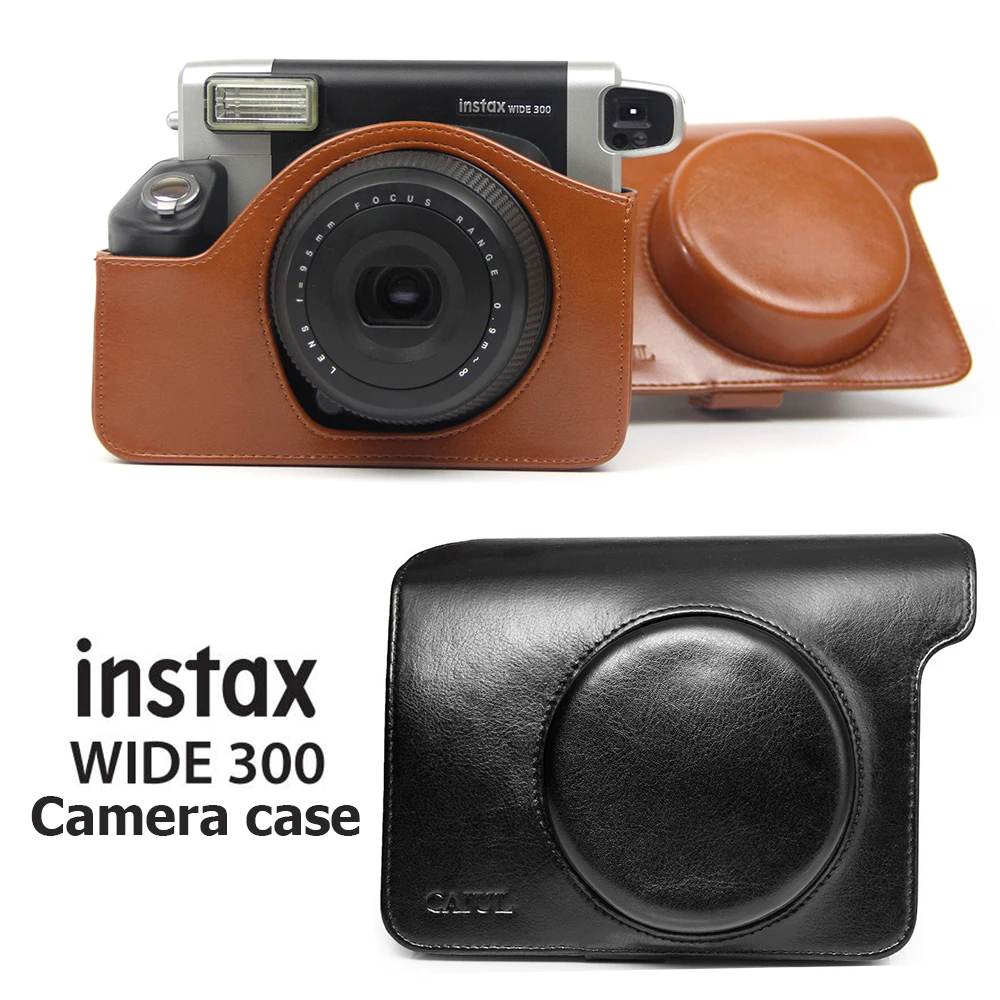 Чехол для FUJIFILM Instax Wide 300 Fuji черный коричневый чехол с плечевым ремнем и крышкой
