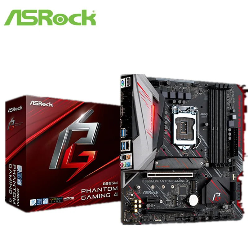 

FULL NEW ASRock B365M Phantom Gaming 4 computer motherboard supports ninth generation CPU