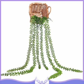 

1x Artificial Succulents Pearls Fleshy Green Vine Flowers Hanging Rattan Wall Simulation Flower Lover Tears Succulent Plants