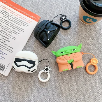 

3D Protective Cover Case For Airpods Pro Case For Apple Airpods 3 Wireless Charging Case Star Wars Master Yoda And Darth Vader