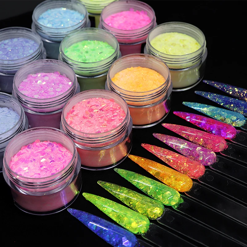 15g Acrylic Powder Chunky Glitter Mermaid Bulk Sequins Tips Carving
