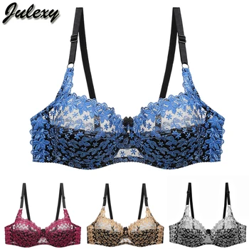 Julexy New Arrivals Sexy Women bra Lace Hollow Out Underwear Women Embroidery Plus Size C D Cup Lingerie Bra 1