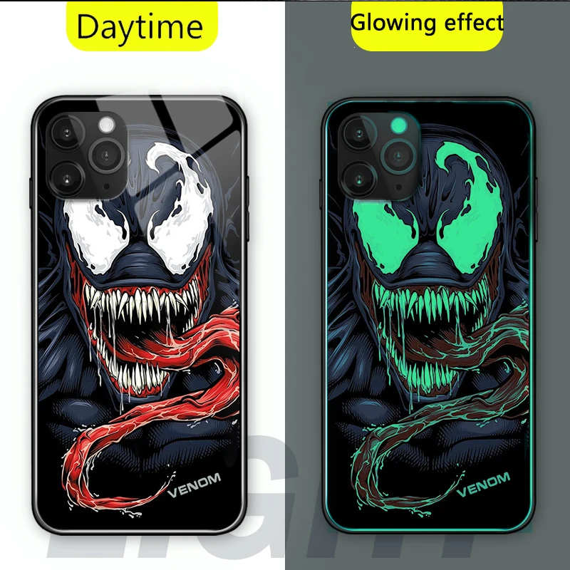 Роскошный светящийся чехол из закаленного стекла для iphone 12 11 Pro MAX 6 6S 7 8 Plus SE 2020