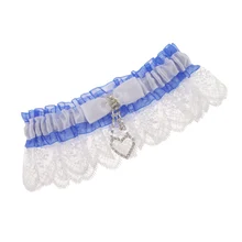 Свадебные кружевные подвязки Свадебная подвеска в виде сердца Стразы Нижнее белье Пояс ноги кольцо