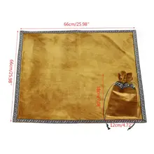 Nappe de Tarot doré en velours, avec sac à cartes, Divination Wicca, autel, nouveauté 2021