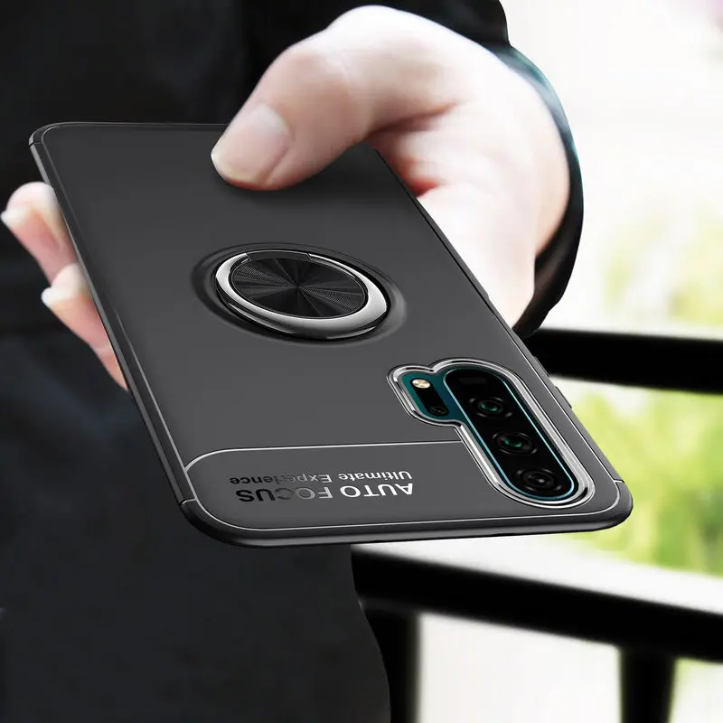 

Phone Case for Huawei Honor 20 Pro 20s Case Bumper Magnetic Metal Ring Holder Soft TPU Silicone Case for Huawei Honor 20 Cover
