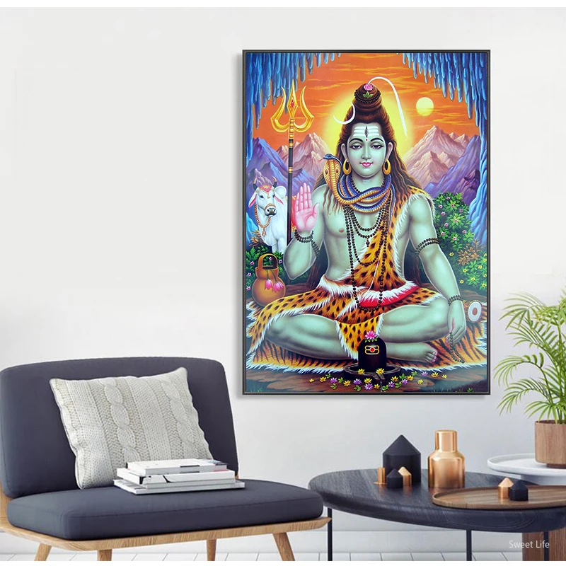 Индийская религия Shri Lakshmi Devi Saraswati Devi Ganesh холст художественные картины принты Декор для гостиной настенные художественные плакаты художественные работы